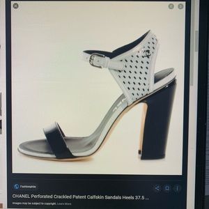 CHANEL Perforated Crackled Patent Heel